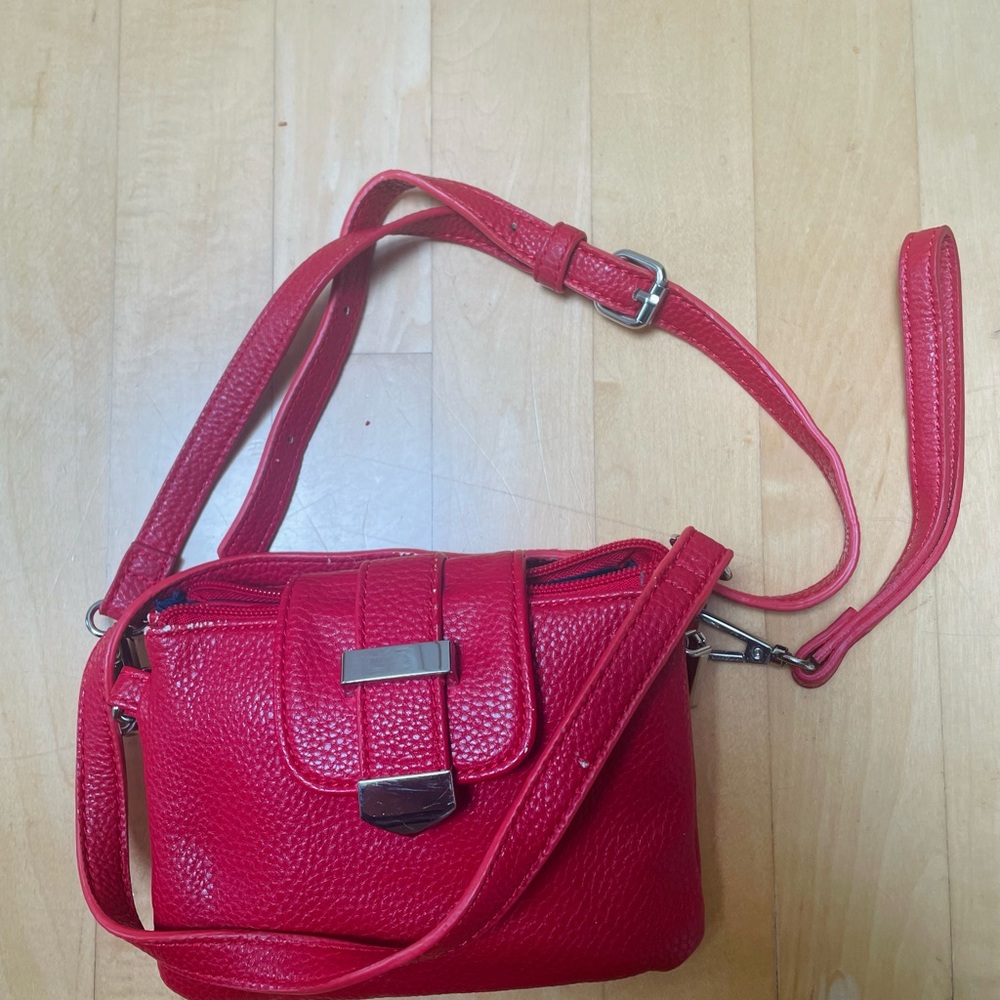 Red Leather Crossbody Bag